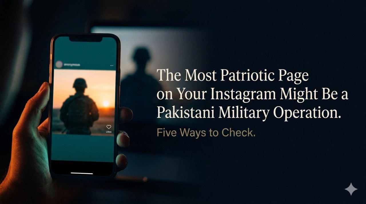 Smartphone showing a patriotic social media feed at night, representing the hidden risk of following foreign-operated patriotic Indian pages